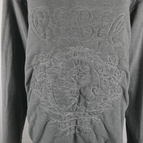 Torrid x Rebel Wilson Grey Pullover Scoop Neck Quilted Embroidered Sweater 2XL - Picture 3 of 12
